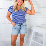 Sally Royal Striped Tee Staccato