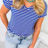 Sally Royal Striped Tee Staccato
