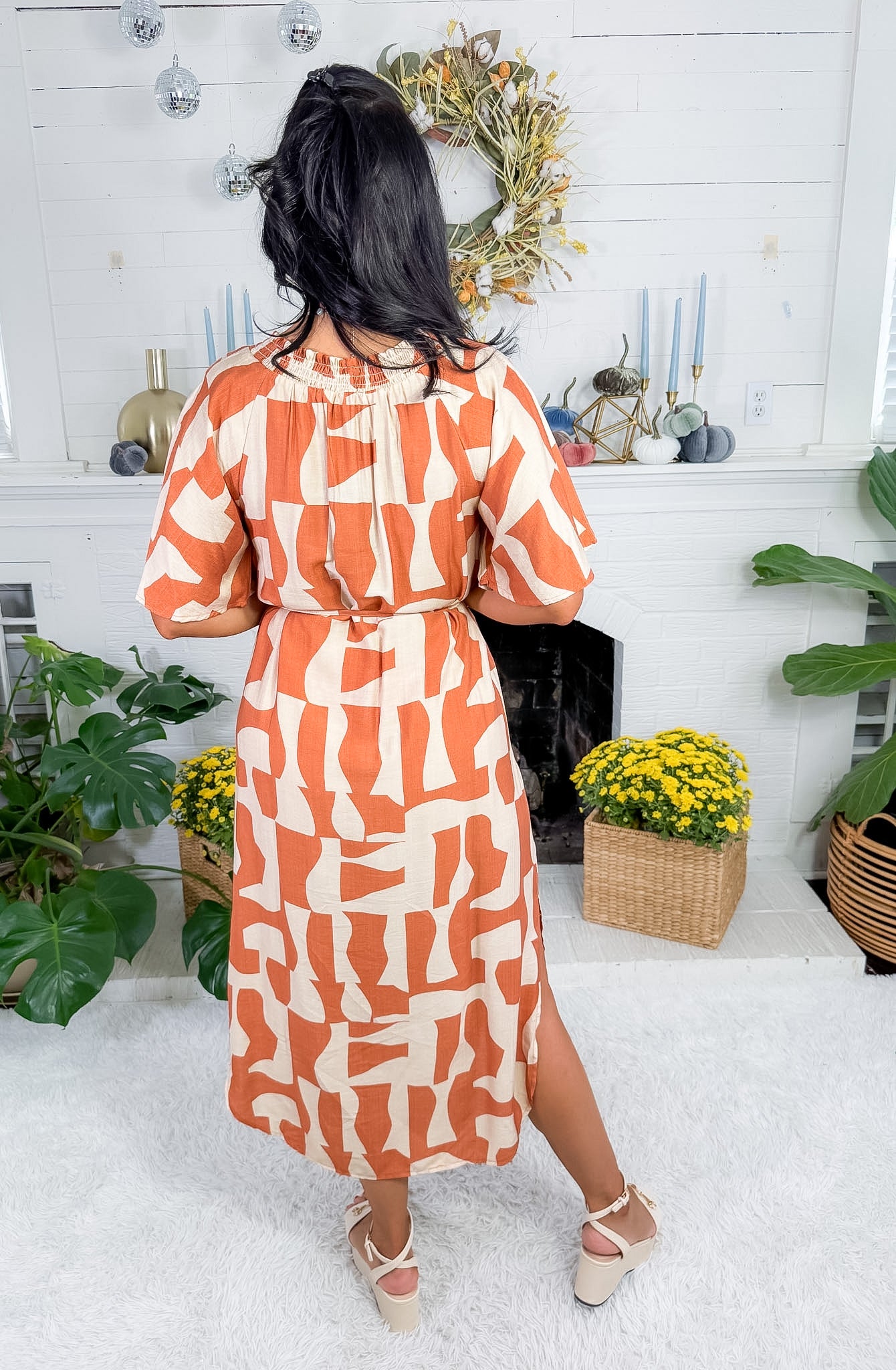 Samantha Camel Mix Midi Dress