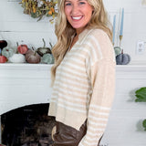 Samantha Oatmeal Striped Sweater Pinch