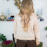 Samantha Oatmeal Striped Sweater Pinch