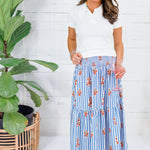 Sammy Floral Stripe Smocked Tier Maxi Skirt Karlie