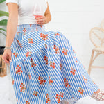 Sammy Floral Stripe Smocked Tier Maxi Skirt Karlie