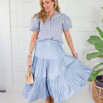 Sanders Ice Blue Pleated Maxi Skirt Current Air