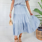 Sanders Ice Blue Pleated Maxi Skirt Current Air