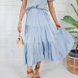 Sanders Ice Blue Pleated Maxi Skirt Current Air