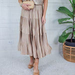 Sanders Iced Mocha Pleated Maxi Skirt Current Air