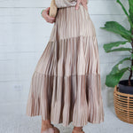 Sanders Iced Mocha Pleated Maxi Skirt Current Air