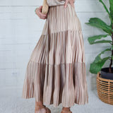 Sanders Iced Mocha Pleated Maxi Skirt Current Air