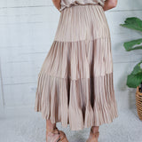 Sanders Iced Mocha Pleated Maxi Skirt Current Air