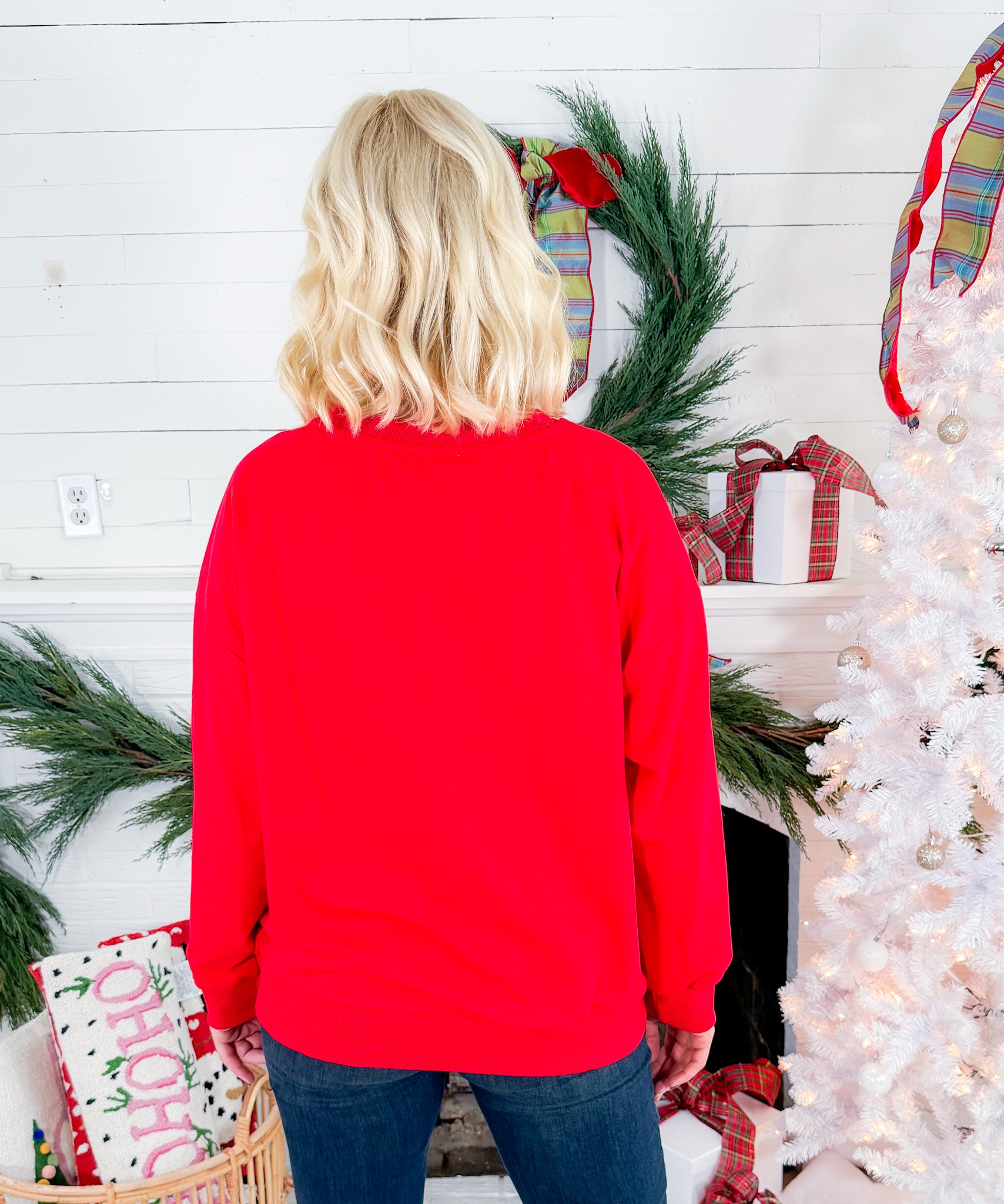 Santa Baby Tinsel Red Sweatshirt