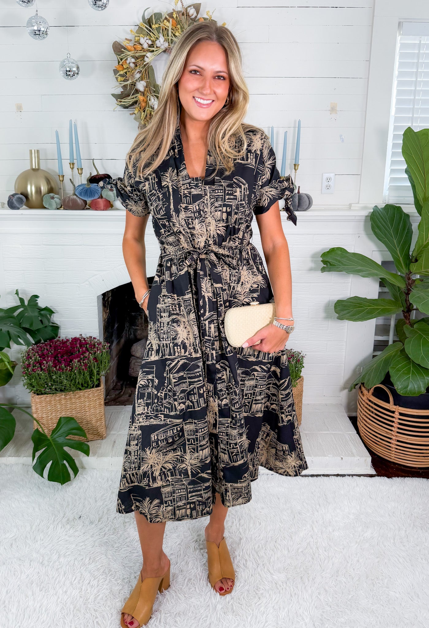 Santorini Midnight Sketch Shirt Dress Meet Me in Santorini