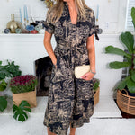 Santorini Midnight Sketch Shirt Dress Meet Me in Santorini