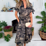 Santorini Midnight Sketch Shirt Dress Meet Me in Santorini