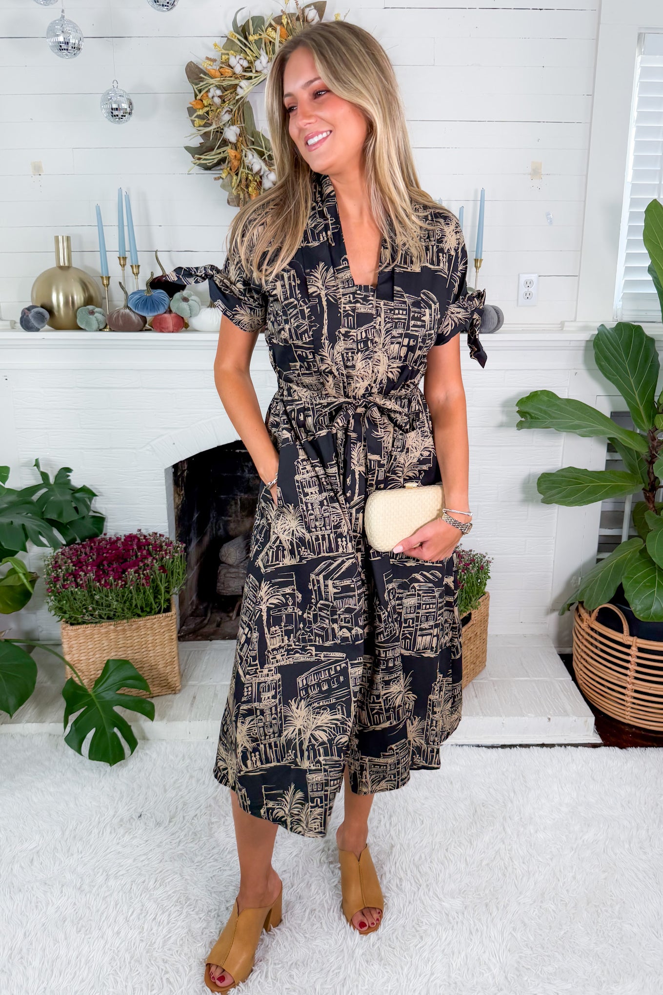 Santorini Midnight Sketch Shirt Dress Meet Me in Santorini
