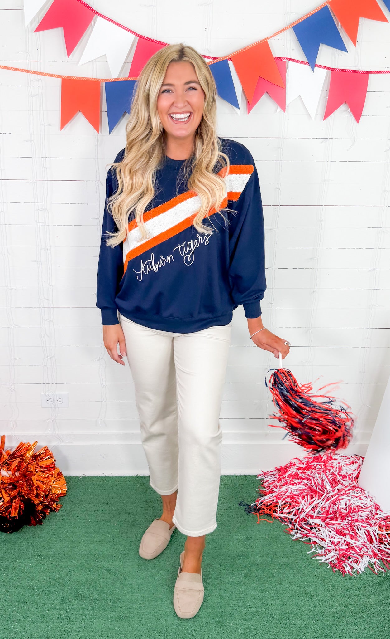 Sarah Auburn Tigers Navy Sweatshirt Mary Square
