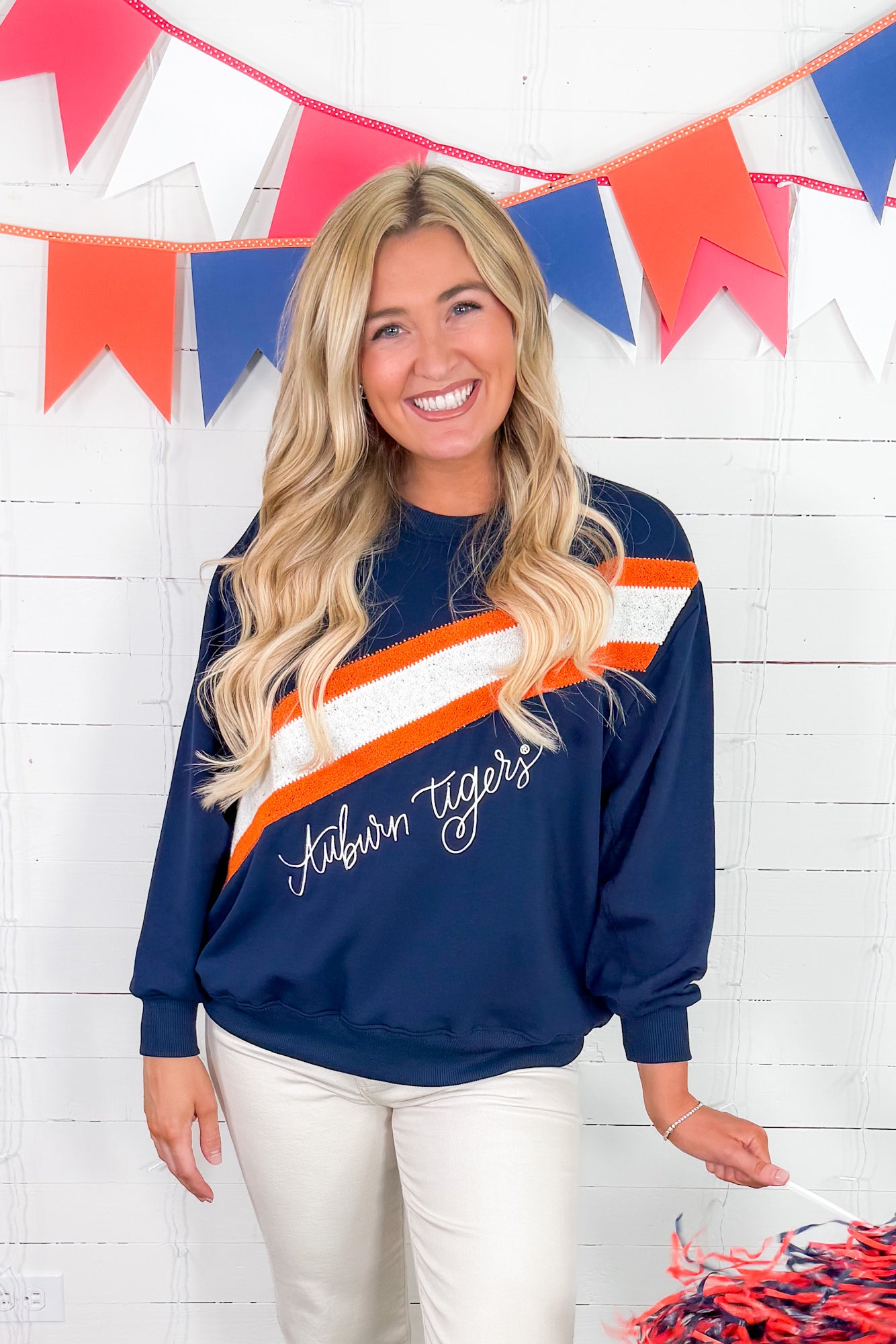 Sarah Auburn Tigers Navy Sweatshirt Mary Square