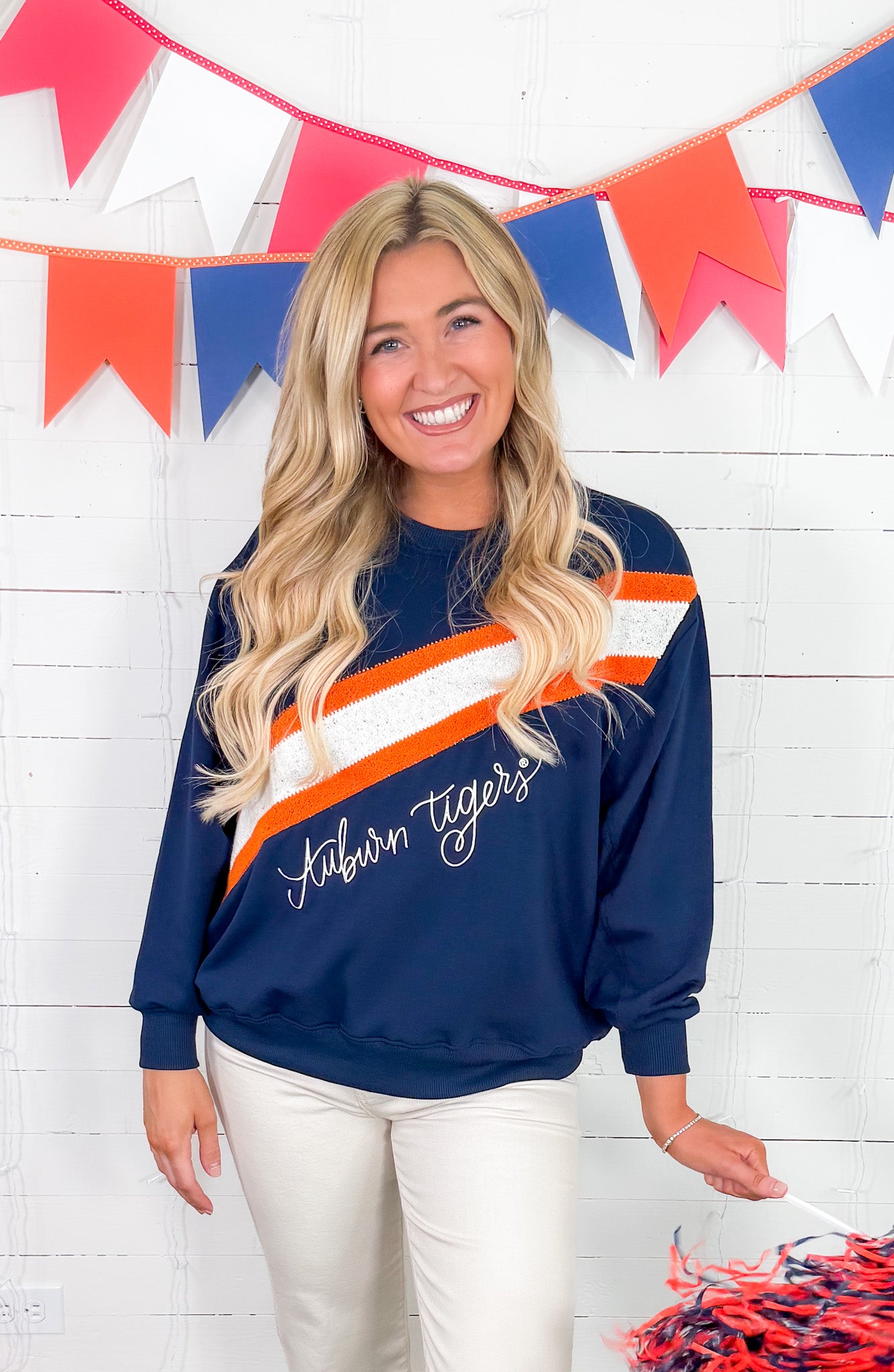 Sarah Auburn Tigers Navy Sweatshirt Mary Square