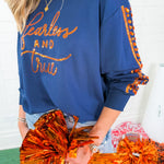 Sarah Navy Fearless + True Jeweled Sweatshirt Mary Square