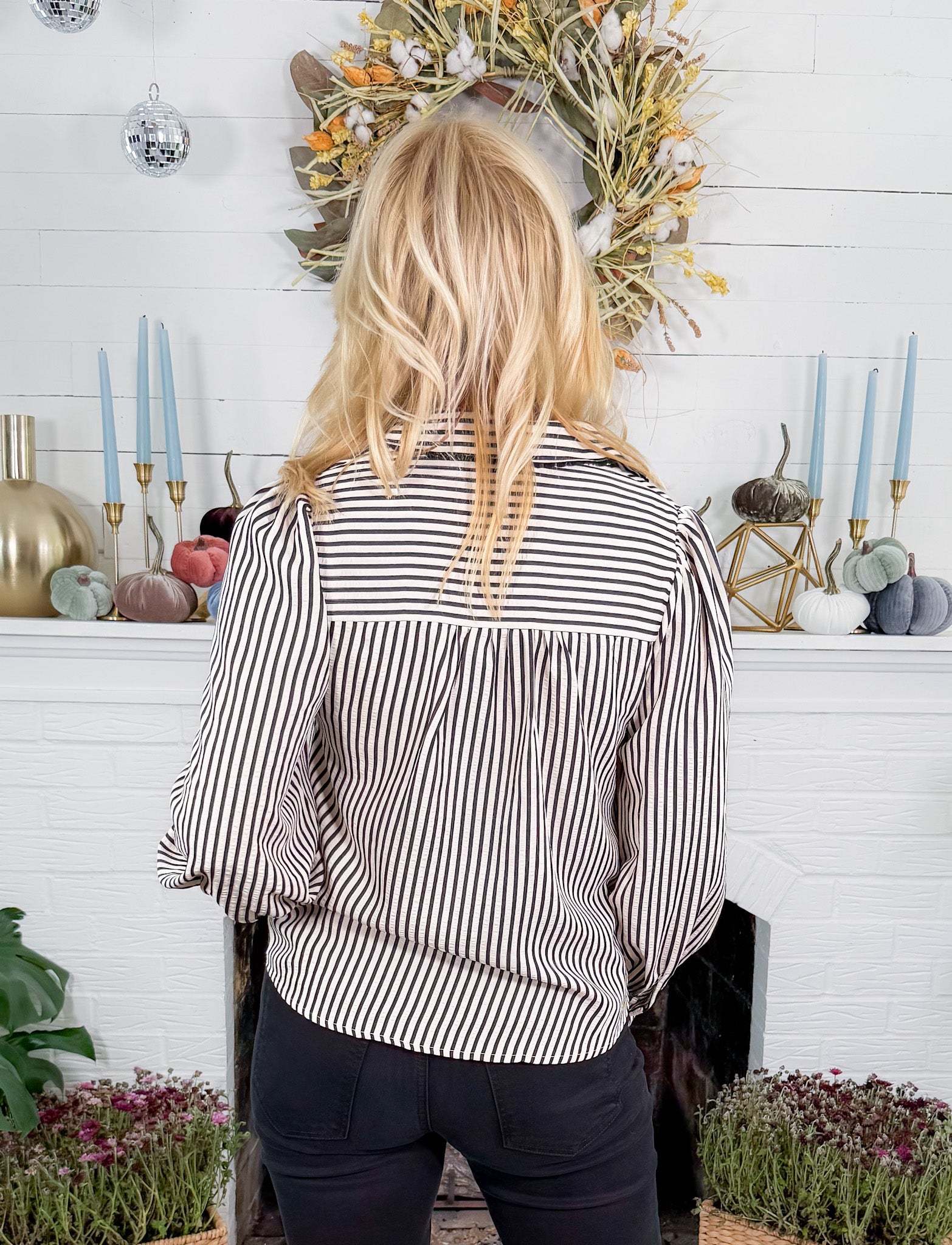 Sargent Ivory + Black Stripe Top