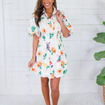 Sasha Toucan Fruit Bubble Hem Mini Dress Karlie