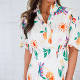 Sasha Toucan Fruit Bubble Hem Mini Dress Karlie