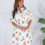 Sasha Toucan Fruit Bubble Hem Mini Dress Karlie
