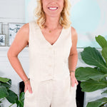 Savage Light Beige Linen Vest Molly Bracken