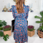 Sawyer Turquoise Etched Vine Maxi Dress Printfresh