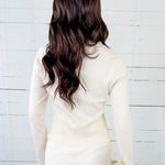 Scarlett Ivory Scallop + Pearl Bow Sweater 