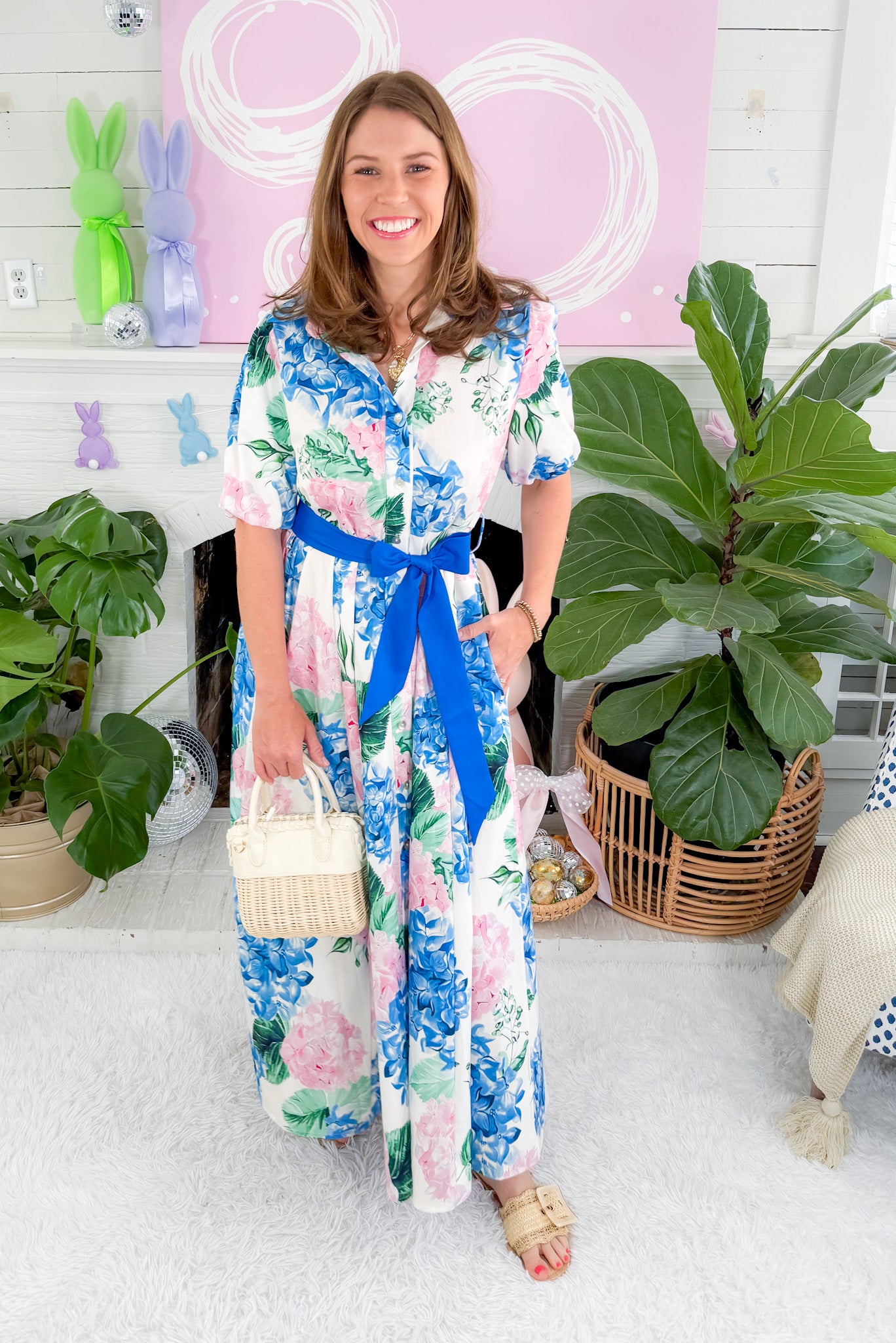 Scarlette Hydrangea Floral Maxi Dress