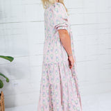Scottie Blush French Floral Tiered Maxi Dress Karlie