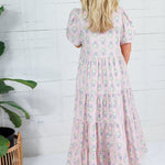 Scottie Blush French Floral Tiered Maxi Dress Karlie