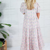 Scottie Blush French Floral Tiered Maxi Dress Karlie