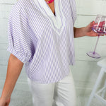 Scottie Lavender Seersucker Top Entro