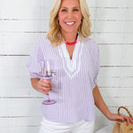 Scottie Lavender Seersucker Top Entro