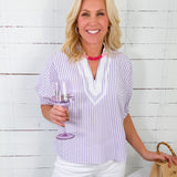Scottie Lavender Seersucker Top Entro