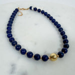 Semi Precious Stone + Gold Beaded Necklace