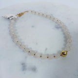 Semi Precious Stone + Gold Beaded Necklace