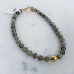Semi Precious Stone + Gold Beaded Necklace