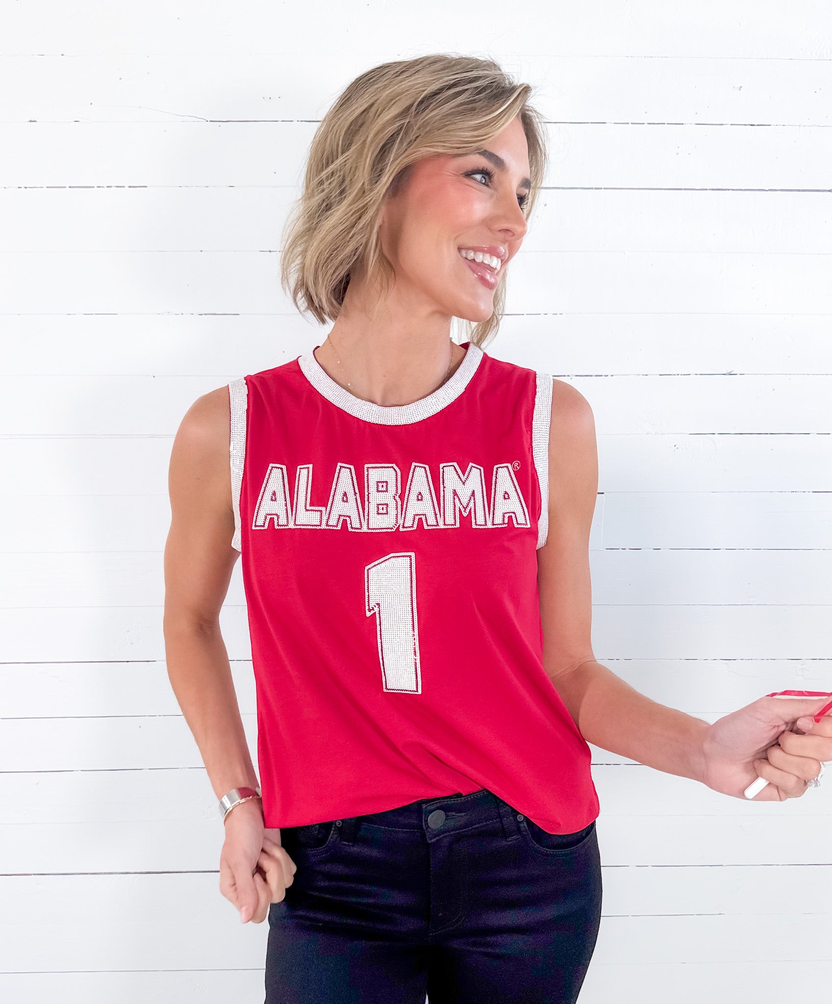 Sequin Bama Tank Jersey Top Stewart Simmons