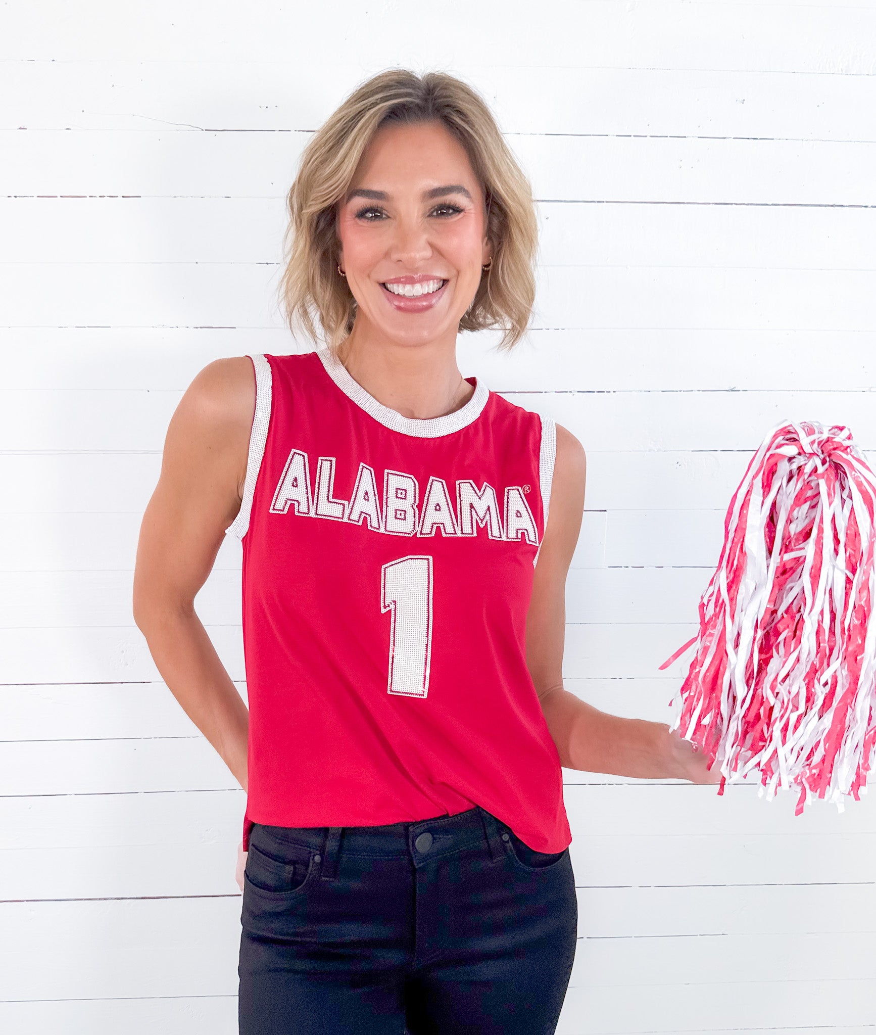 Sequin Bama Tank Jersey Top Stewart Simmons