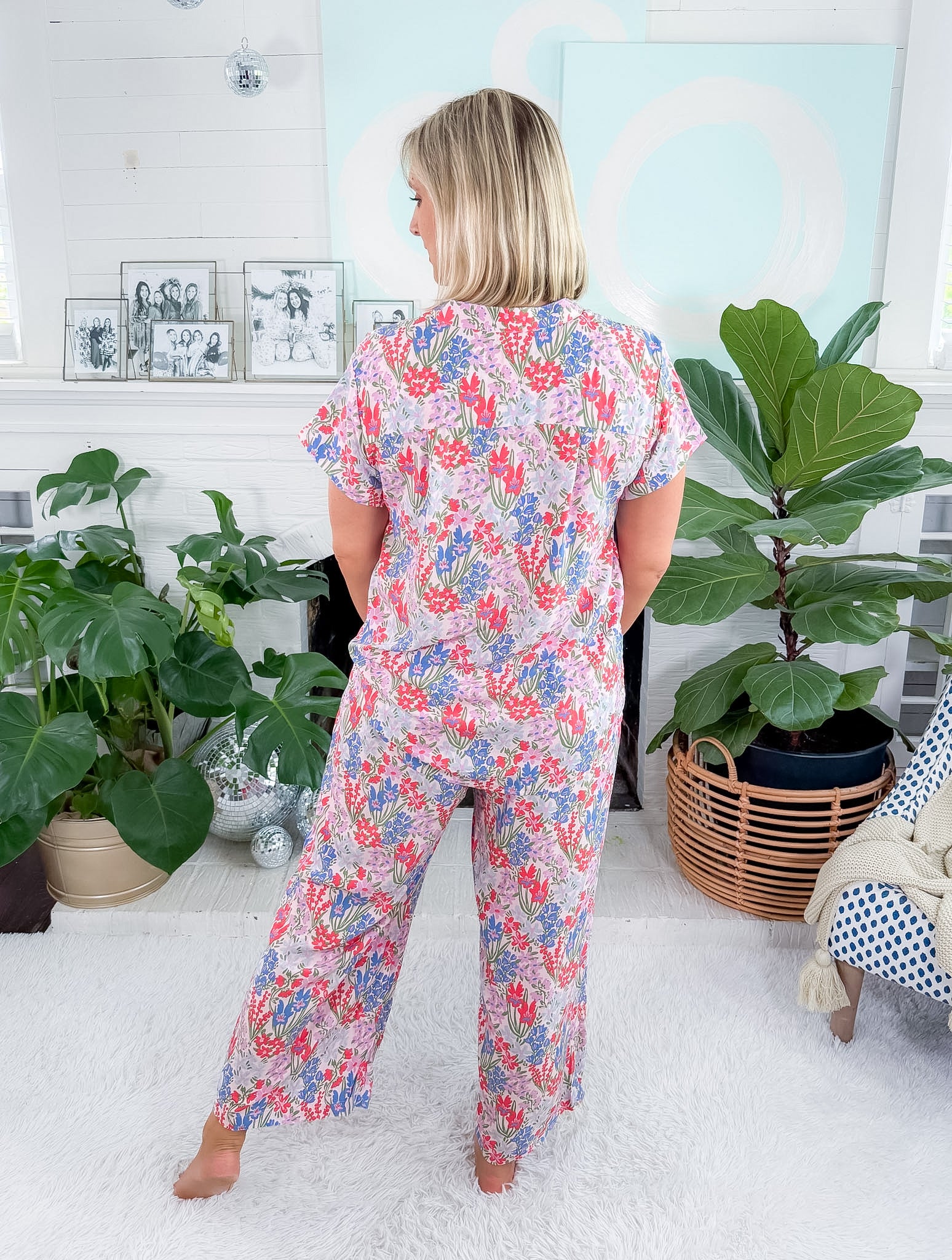 Serena Happy Blooms Crop Pant PJ Set Mary Square