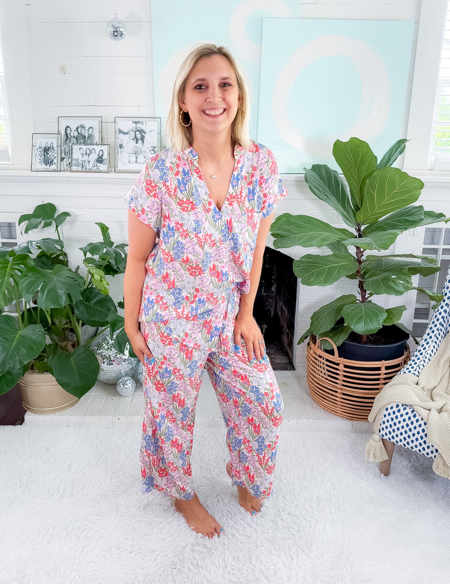 Serena Happy Blooms Crop Pant PJ Set Mary Square
