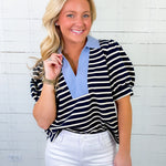 Set Sail Navy Stripe Top Jodifl