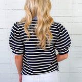 Set Sail Navy Stripe Top Jodifl