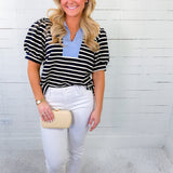 Set Sail Navy Stripe Top Jodifl