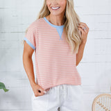 Sheila Peach + Blue Tee Shirt Staccato