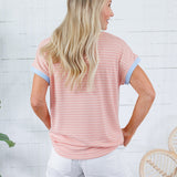 Sheila Peach + Blue Tee Shirt Staccato