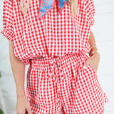 Sheila Red Check Shorts Entro